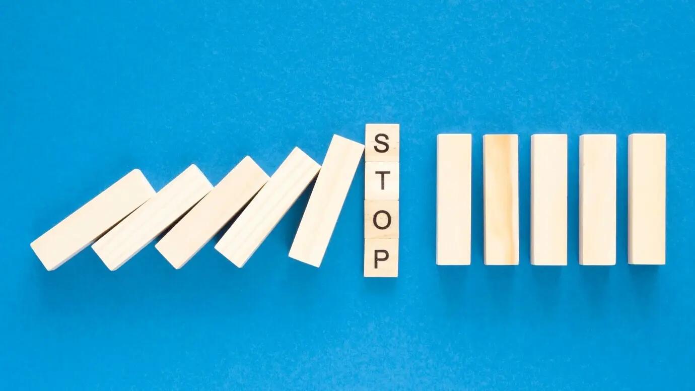 Overhead view of an abstract assortment of financial problems